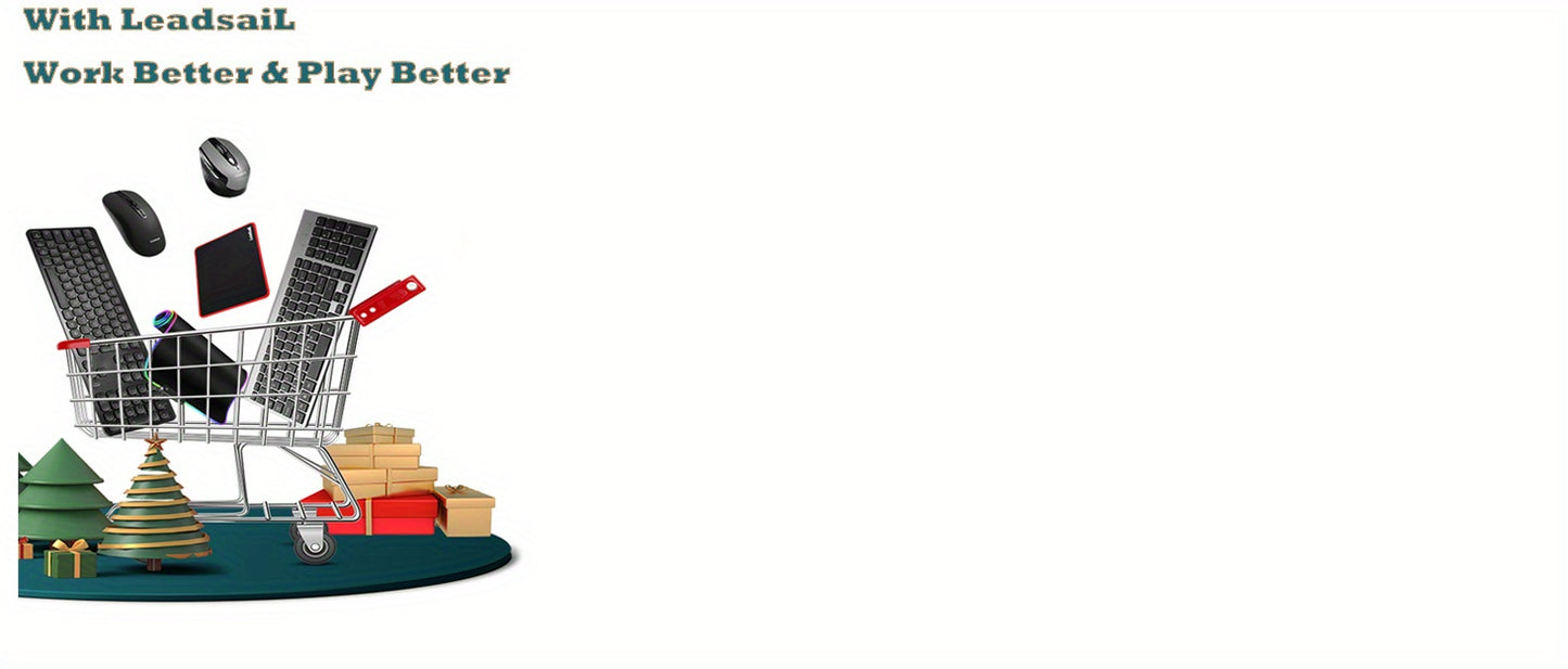 LeadsaiL Wireless Keyboard and Mouse Combo, Wireless USB Mouse and Computer Keyboard Set