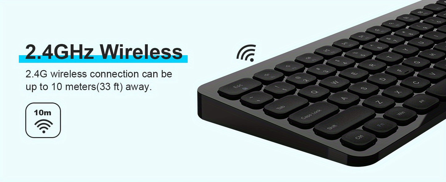 LeadsaiL Wireless Keyboard and Mouse Combo, Wireless USB Mouse and Computer Keyboard Set