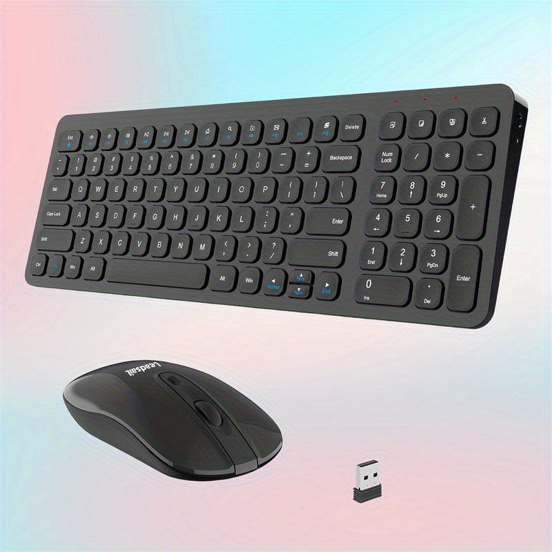 LeadsaiL Wireless Keyboard and Mouse Combo, Wireless USB Mouse and Computer Keyboard Set