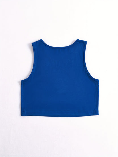 Letter Print Crop Tank Top, Y2K Sleeveless Tank Top For, Women's Clothing