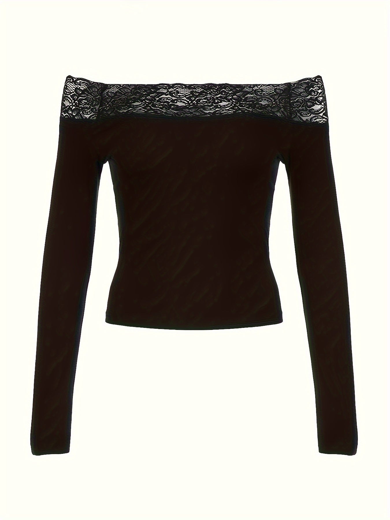 Y2K Elegant Lace Stitching One-Shoulder Fit Long Sleeve Top for Targeted