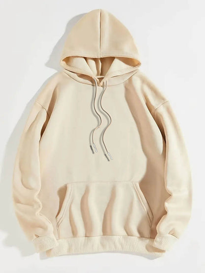 Graphic Long Sleeve Fleece Hooded Sweatshirts, Drawstring With Front Pocket
