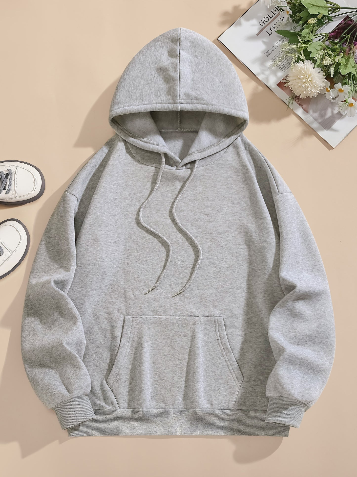 Graphic Vintage Hoodie - Soft Elasticity Polyester Drawstring Hooded Sweatshirt