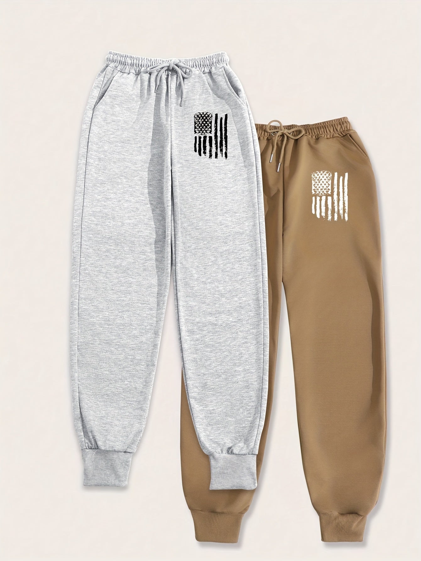 2-Pack Womens Jogger Sweatpants - Elastic Drawstring