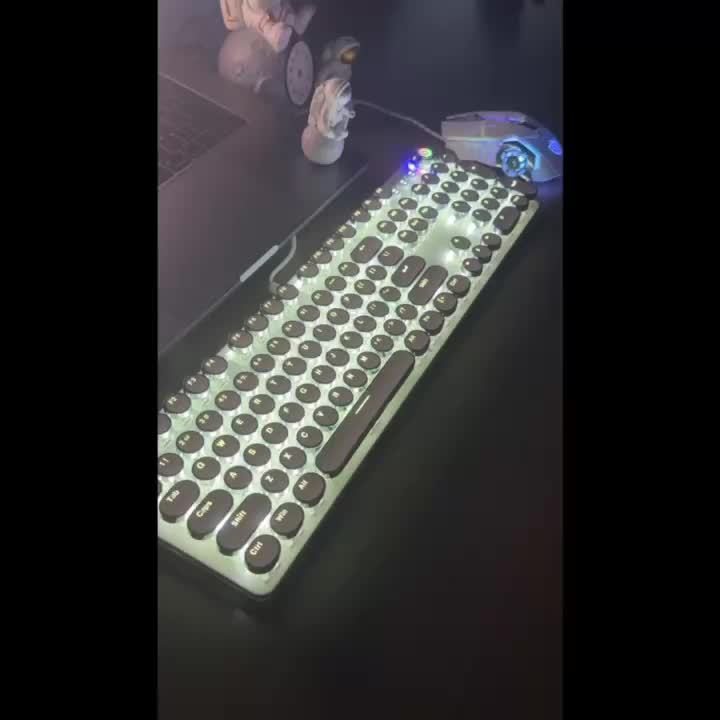 34 Kinds Of Lighting Effects, Real Mechanical Keyboard, Mouse, High Looks, USB, Wired
