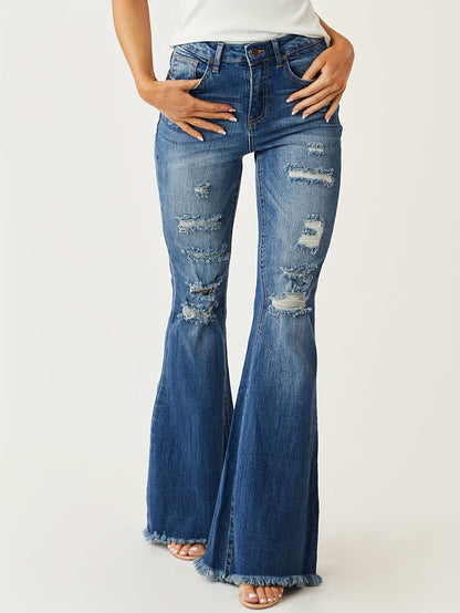 Fashionable Flared Leg Jeans - Vintage Casual Style for Women