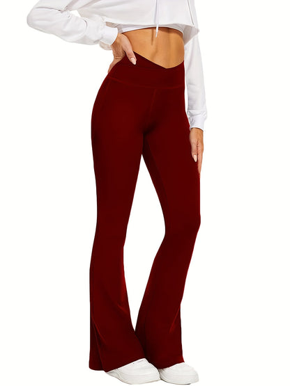 Women's High Waist Flared Leggings - Soft and Comfy