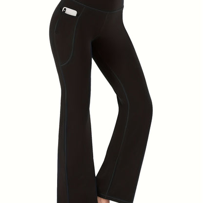 Seamless  Flared Leggings For Women, High Waist Pants With Pockets