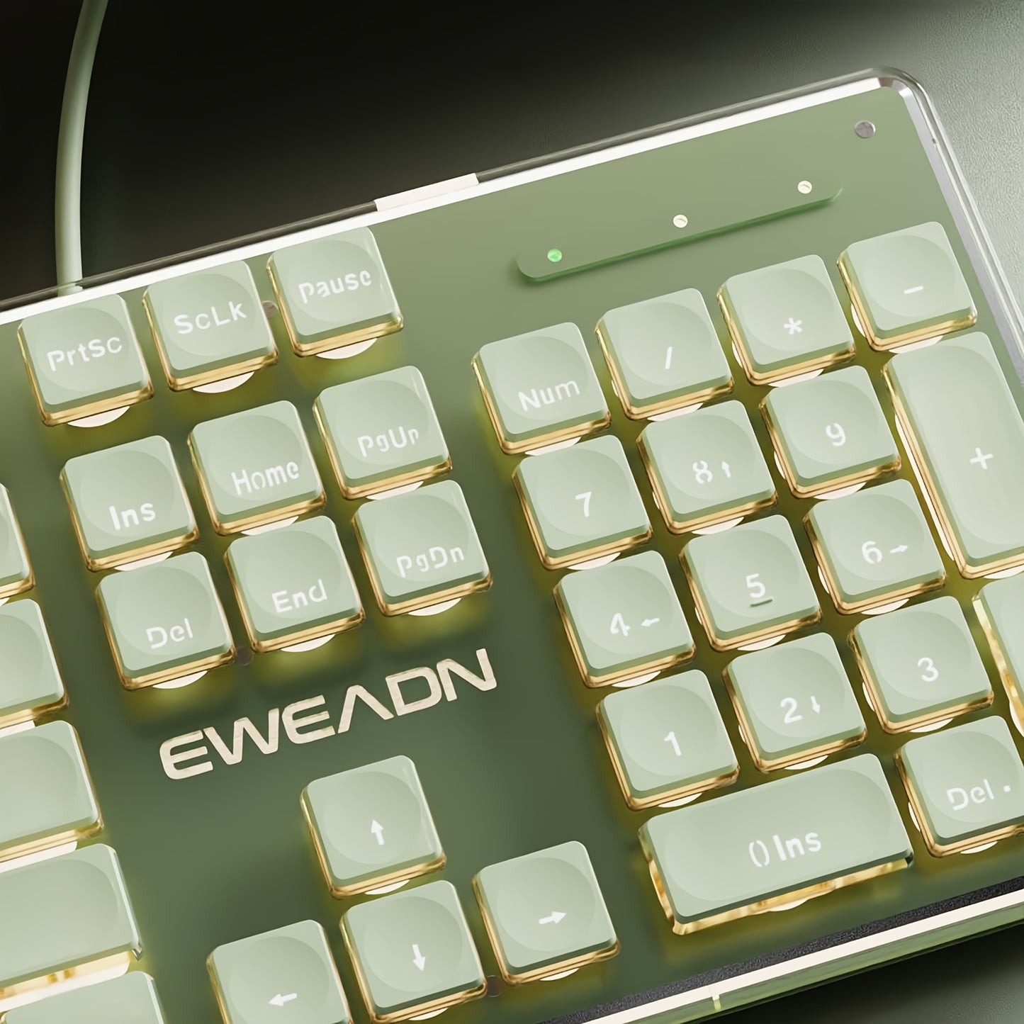 Wired Keyboard | Full Size 104 Quiet Keys, Comfortable Typing with Pudding-Style Keycaps, Durable All-Metal Panel, Soft LED Backlight