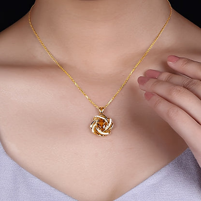 1pc Stylish Spiral Flower Pendant Necklace - Heartwarming Symbolism