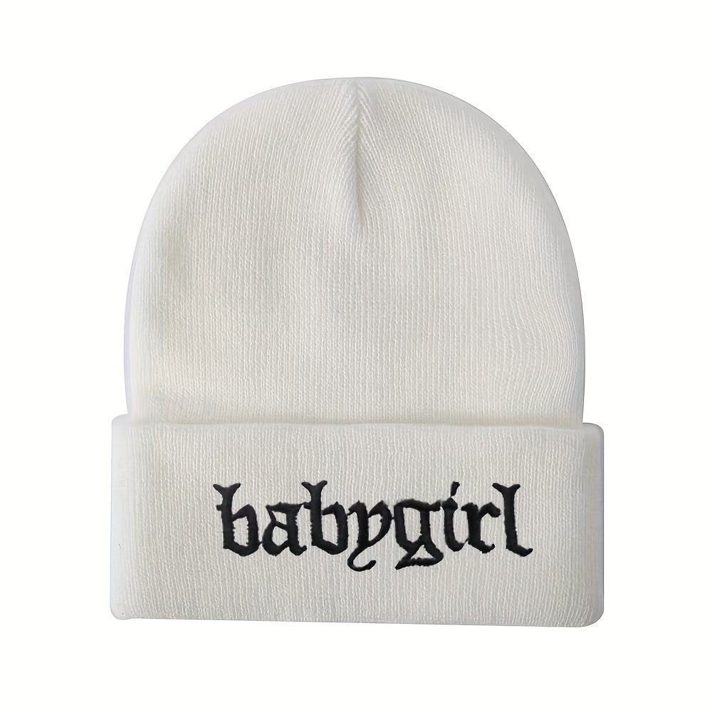 Graphic Beanie Solid Color Trendy Hats Coldproof Skull Cap Warm Beanies