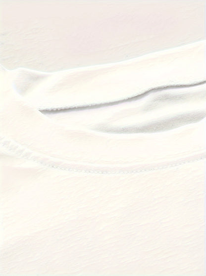 Y2K Figure & Letter Print Crew Neck T-shirt, Short Sleeve Top For Summer & Spring, Women's Clothing