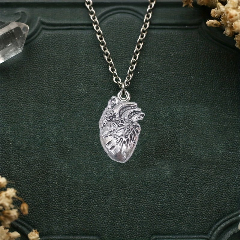 1pc Unique Necklace, Blood Red Gothic Heart Necklace,