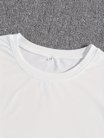 Men's Crew Neck Graphic T-shirt And Shorts Set With Stylish Star Print