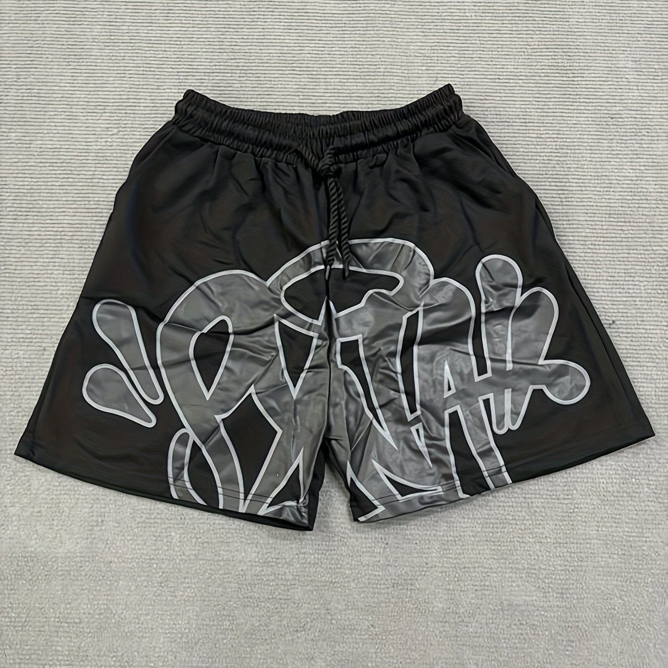 Casual Retro Drawstring Shorts for Men - Y2K-Inspired Cotton Blend, Machine Washable