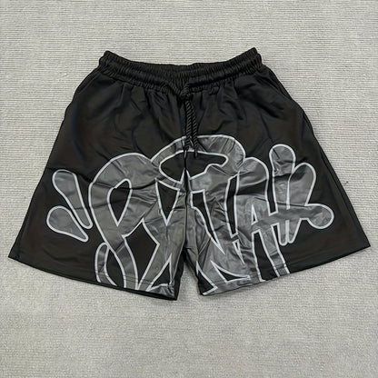 Casual Retro Drawstring Shorts for Men - Y2K-Inspired Cotton Blend, Machine Washable