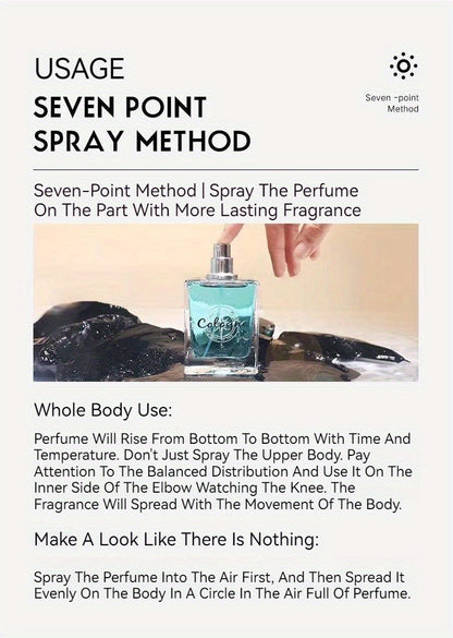 50ml Ocean Pheromones Cologne - Long-Lasting, Light, Fresh, Natural Fragrance for Men,  1.7 Fl. Oz
