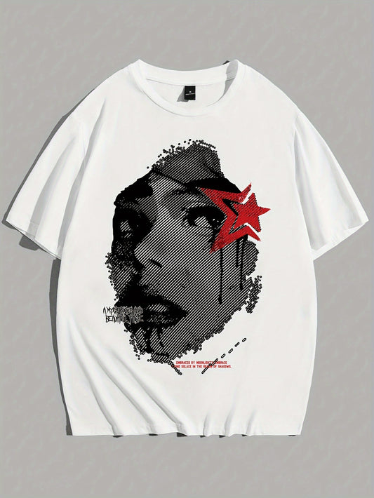 Vintage Beauty Men's Short Sleeve T-Shirts, Comfy Casual Elastic Crew Neck