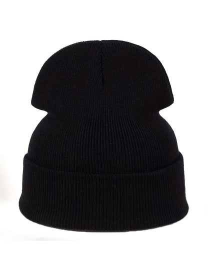 Graphic Beanie Solid Color Simple Beanies Casual Elastic Lightweight Skull Cap