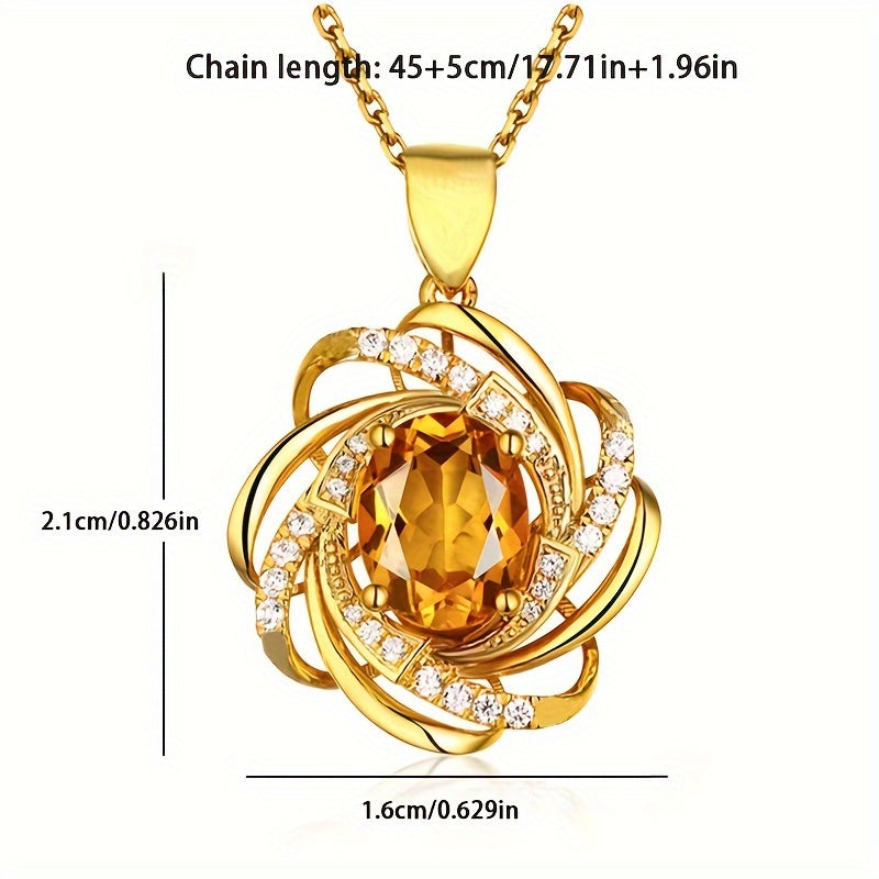 1pc Stylish Spiral Flower Pendant Necklace - Heartwarming Symbolism