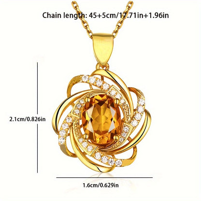 1pc Stylish Spiral Flower Pendant Necklace - Heartwarming Symbolism