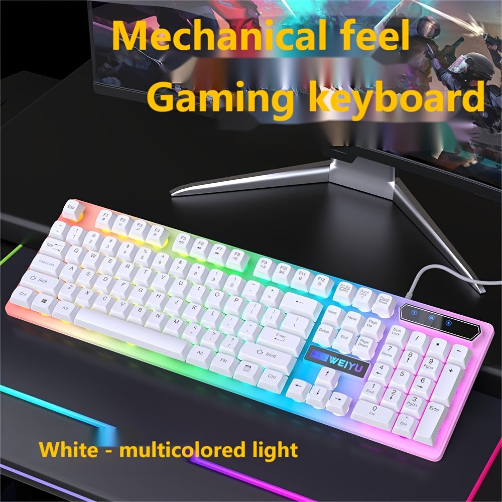 34 Kinds Of Lighting Effects, Real Mechanical Keyboard, Mouse, High Looks, USB, Wired