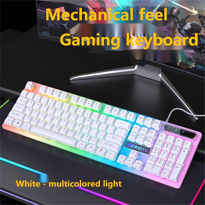 34 Kinds Of Lighting Effects, Real Mechanical Keyboard, Mouse, High Looks, USB, Wired