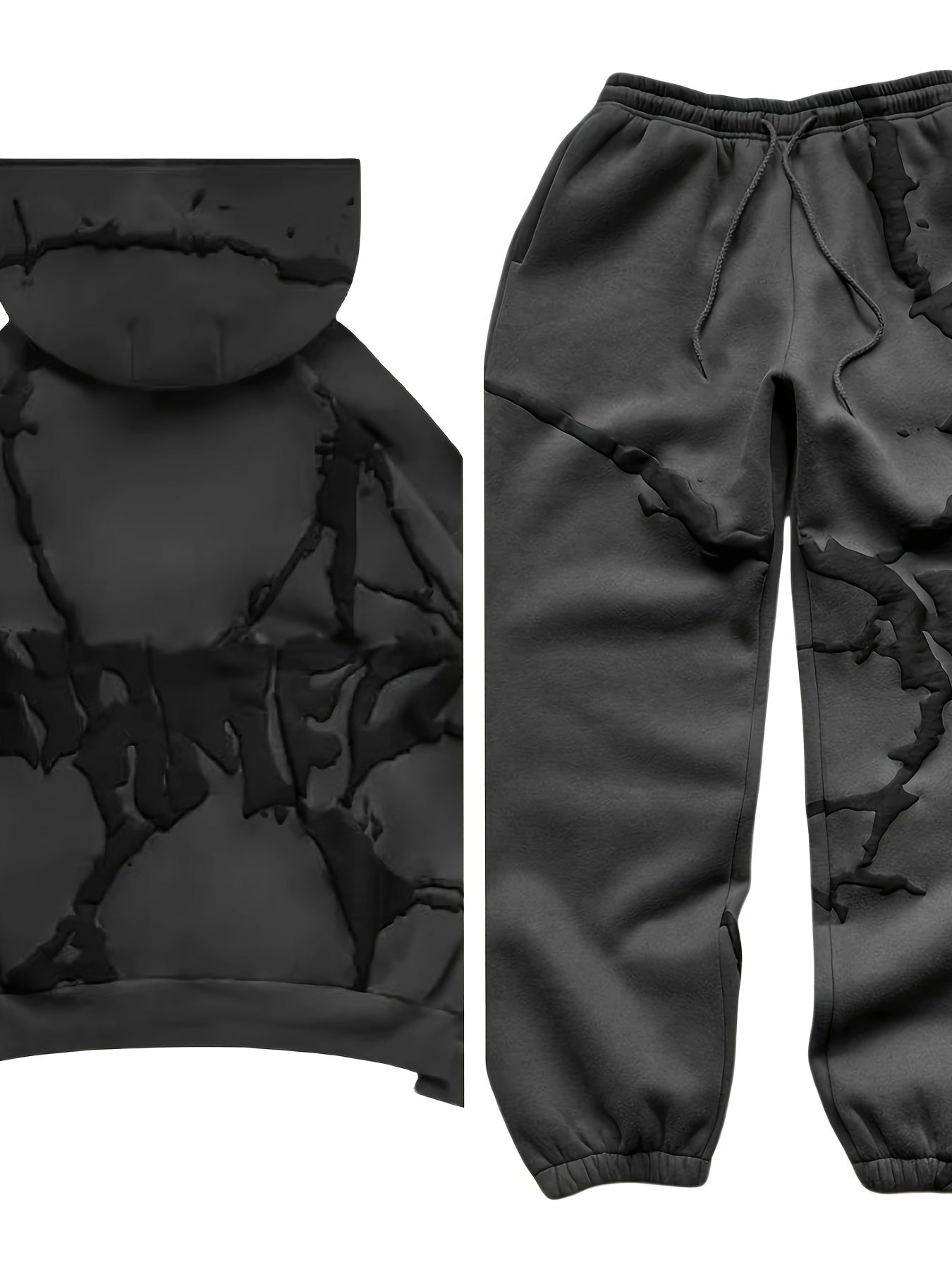 Fashion Designer Couple Men Women Sweatshirt Set Y2K Oversize Full Zip Up  Streetwear Vintage Puff Print Sweatshirts Menswear Oversized