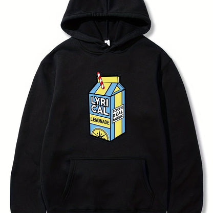 Mens Cozy Graphic Hoodies - Soft Drawstring, Oversized Comfortable Fit, Vibrant Juice Print