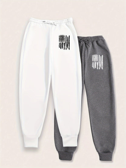 2-Pack Womens Jogger Sweatpants - Elastic Drawstring