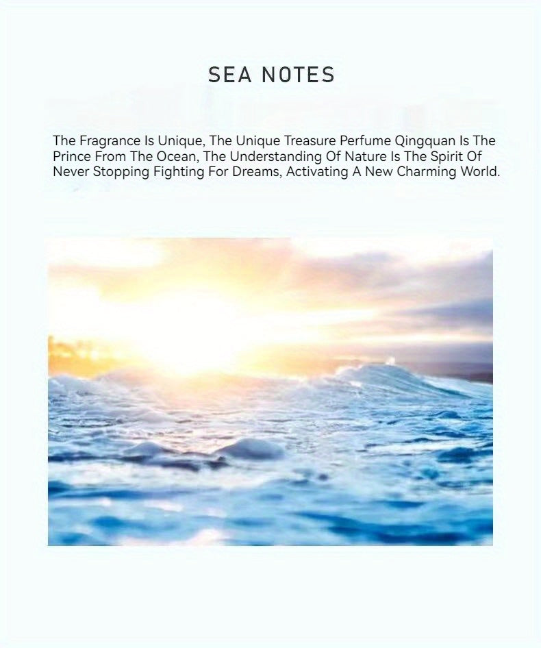 50ml Ocean Pheromones Cologne - Long-Lasting, Light, Fresh, Natural Fragrance for Men,  1.7 Fl. Oz