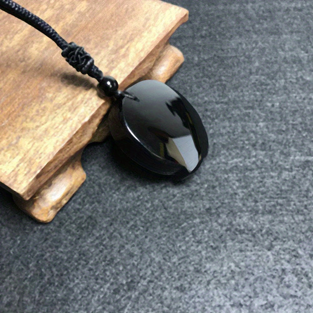 Natural Obsidian Necklace, Raptor Pendant, Crystal Necklace Pendant