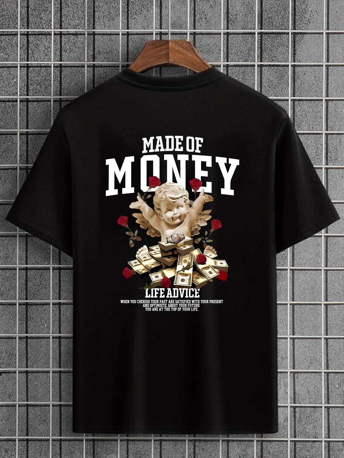 Mens Graphic Crew Neck T-Shirt - Casual Comfy "Made Of Money"