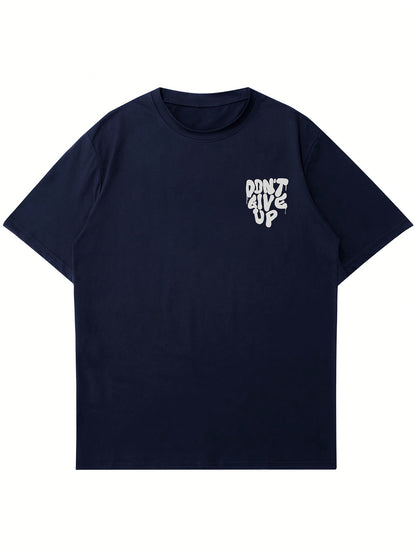 Men's Don'T Give Up Graphic T-shirt, Short Sleeve Crew Neck Tee