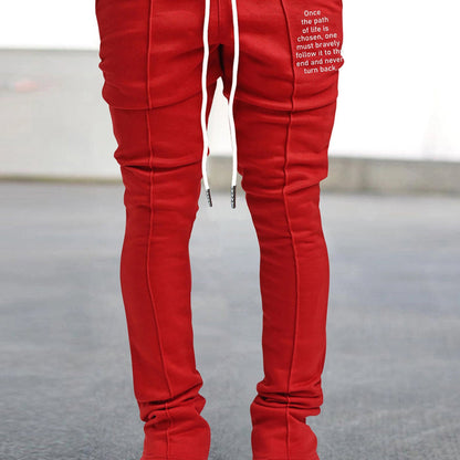 Mens Graphic Flared Sweatpants - Comfort-fit Elastic Waist & Drawstring - Roomy Pockets
