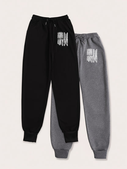 2-Pack Womens Jogger Sweatpants - Elastic Drawstring