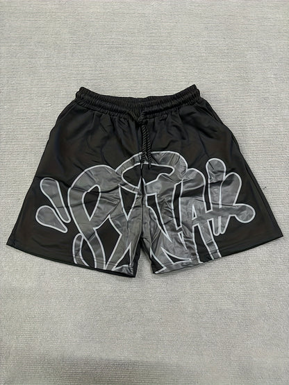 Casual Retro Drawstring Shorts for Men - Y2K-Inspired Cotton Blend, Machine Washable
