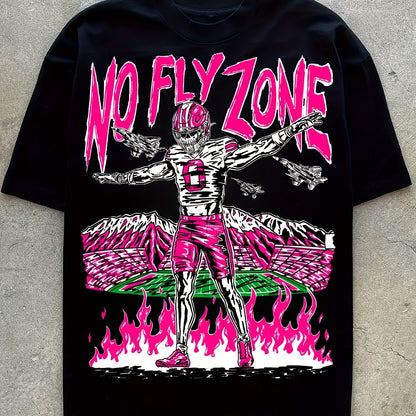 NO FLY ZONE Men's Graphic T-Shirt - Casual Short Sleeve Crew Neck Tee