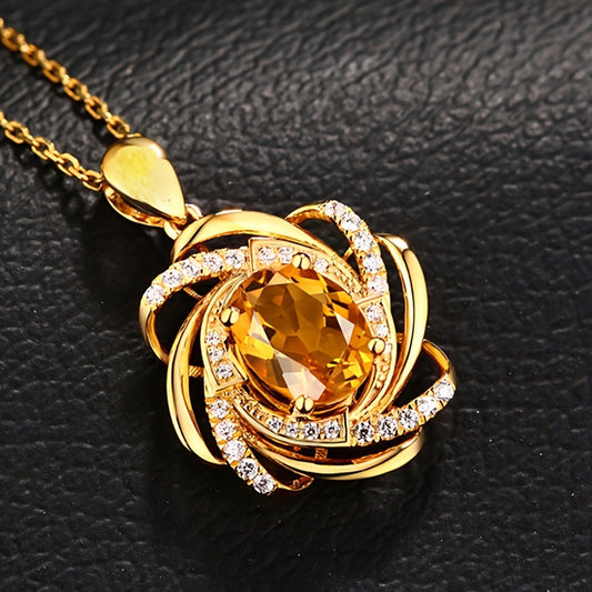 1pc Stylish Spiral Flower Pendant Necklace - Heartwarming Symbolism