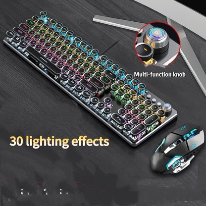 34 Kinds Of Lighting Effects, Real Mechanical Keyboard, Mouse, High Looks, USB, Wired