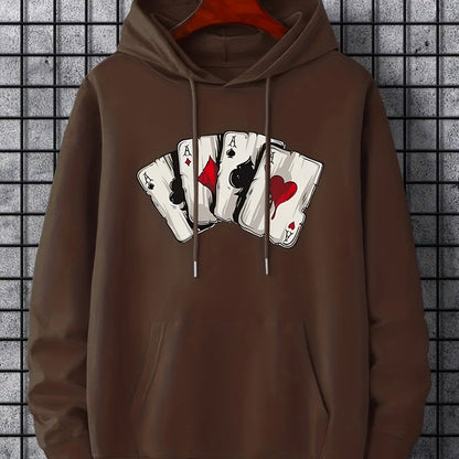 Ace Playing Card Graphic Men's Hoodie - Comfortable