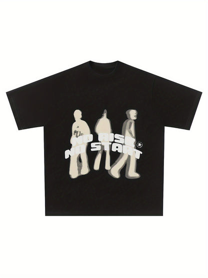Y2K Graphic Print T-shirt, Casual Short Sleeve Crew Neck Top