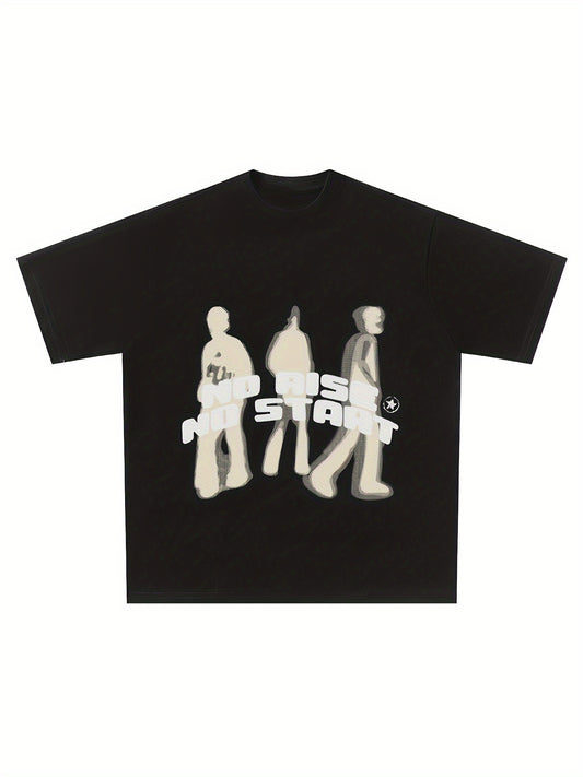 Y2K Graphic Print T-shirt, Casual Short Sleeve Crew Neck Top