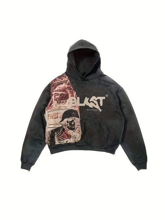 Y2K Inspired Animal Print Hoodie - Comfortable, Trendy Knit Fabric with Practical Kangaroo Pocket