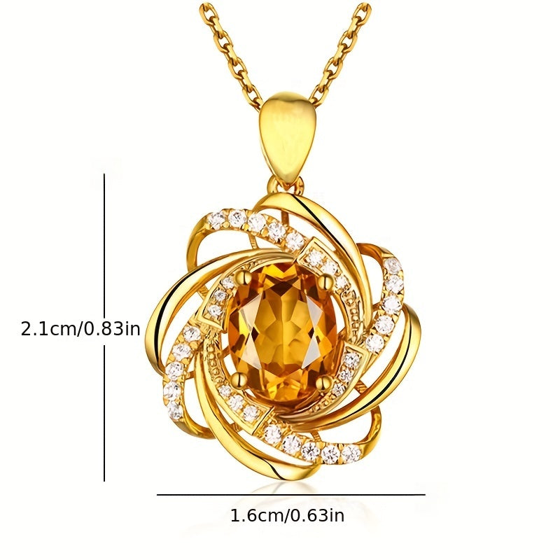 1pc Stylish Spiral Flower Pendant Necklace - Heartwarming Symbolism