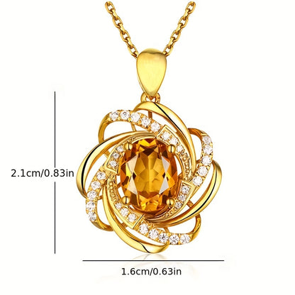 1pc Stylish Spiral Flower Pendant Necklace - Heartwarming Symbolism