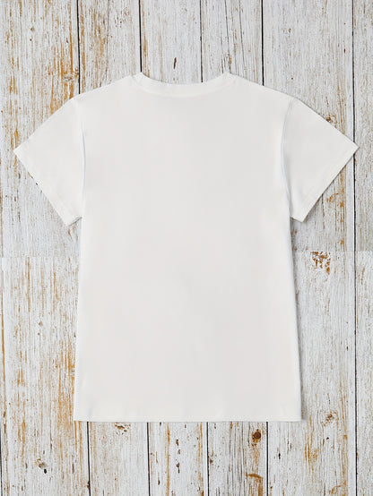 Women's Cat Graphic Tee - Casual Short Sleeve Crew Neck Top
