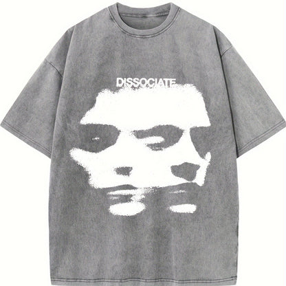 retro T-shirt, graphic men's and women's short-sleeved retro high-quality cotton men's T-shirt