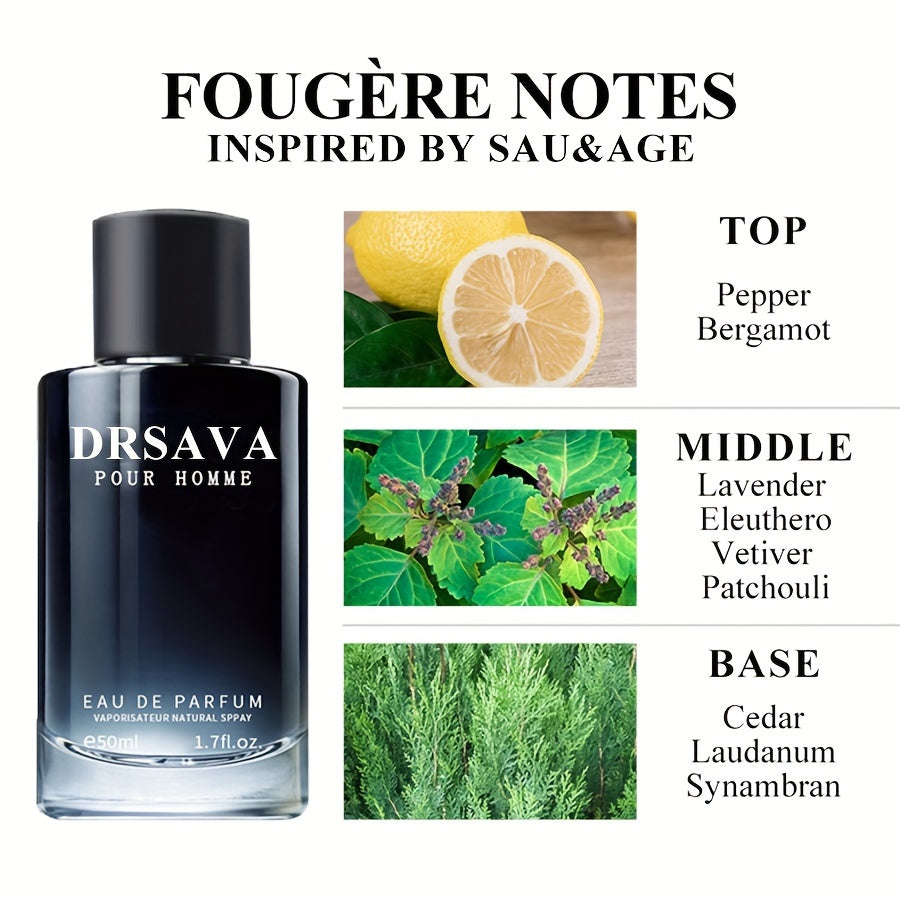 50ml Fougere Fusion Eau De Parfum for Men - Long-Lasting, Refreshing Cologne
