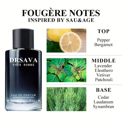 50ml Fougere Fusion Eau De Parfum for Men - Long-Lasting, Refreshing Cologne